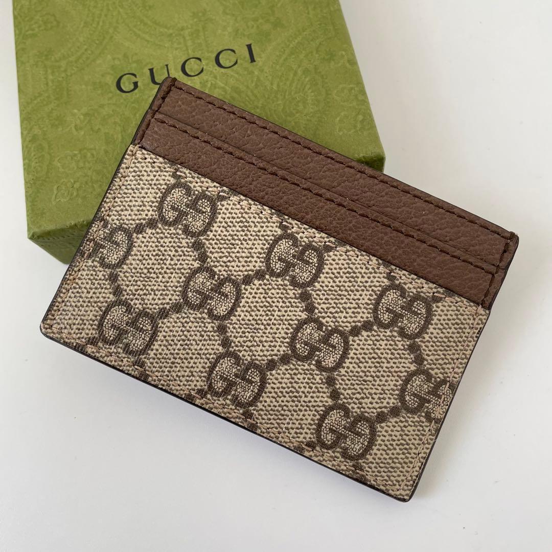 【未使用★箱付き】GUCCI グッチ カードケース 名刺入れ オフィディア シェリーライン GG柄 ベージュ ブラウン _画像2