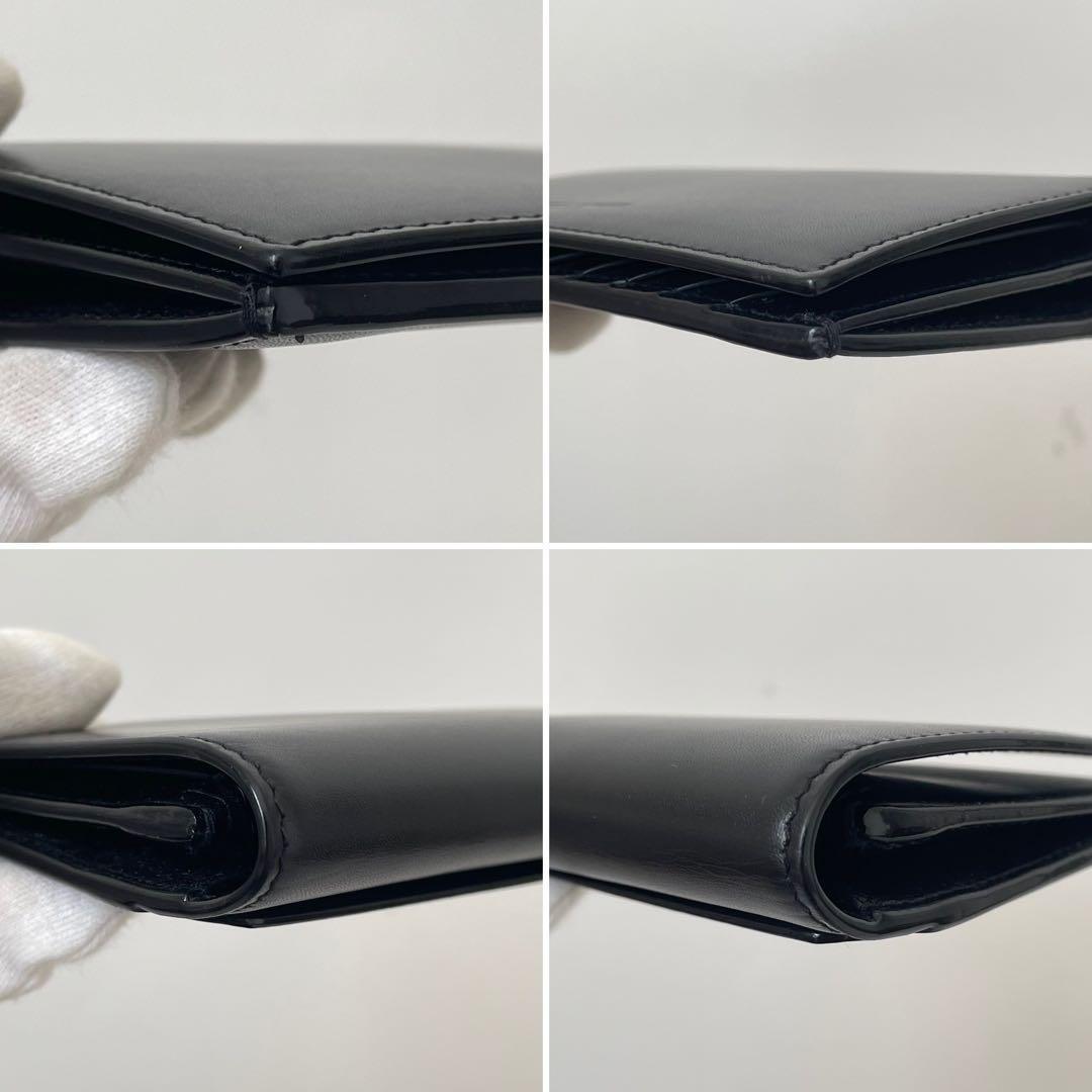 【極美品】サンローラン カードケース 小銭入れ レザー ロゴ型押し 黒 フラグメントケース 折財布 ミニウォレット レザー 本革 ブラック_画像4