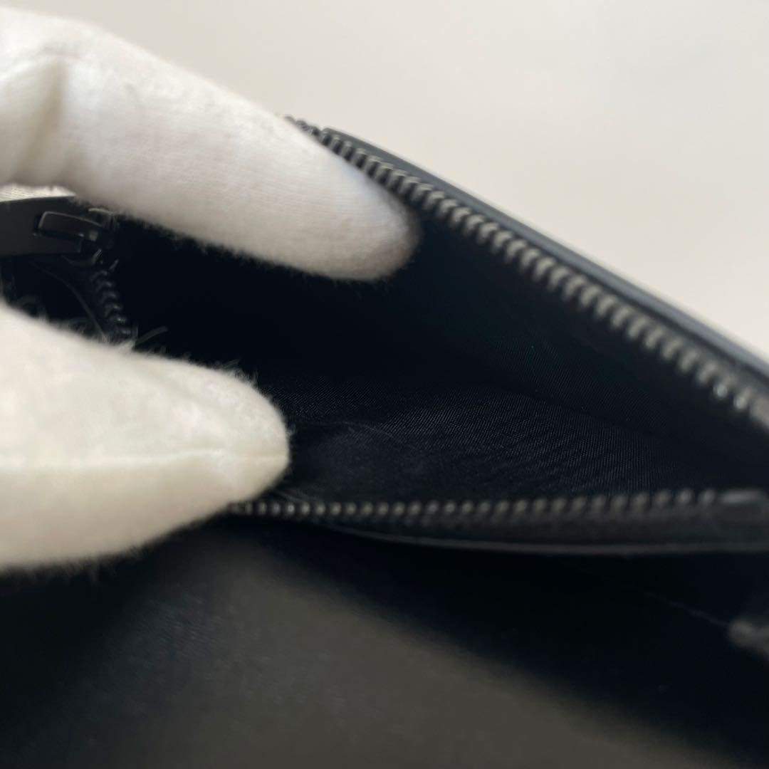 【極美品】サンローラン カードケース 小銭入れ レザー ロゴ型押し 黒 フラグメントケース 折財布 ミニウォレット レザー 本革 ブラック_画像6