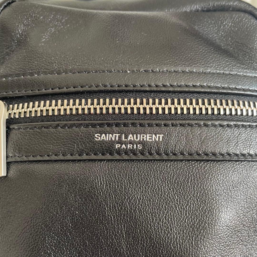 【未使用】サンローラン シティ ショルダーバッグ レザー 黒 バッグ ワンショルダー 肩掛け 斜め掛け レザー 本革 ラムスキン ブラック_画像3