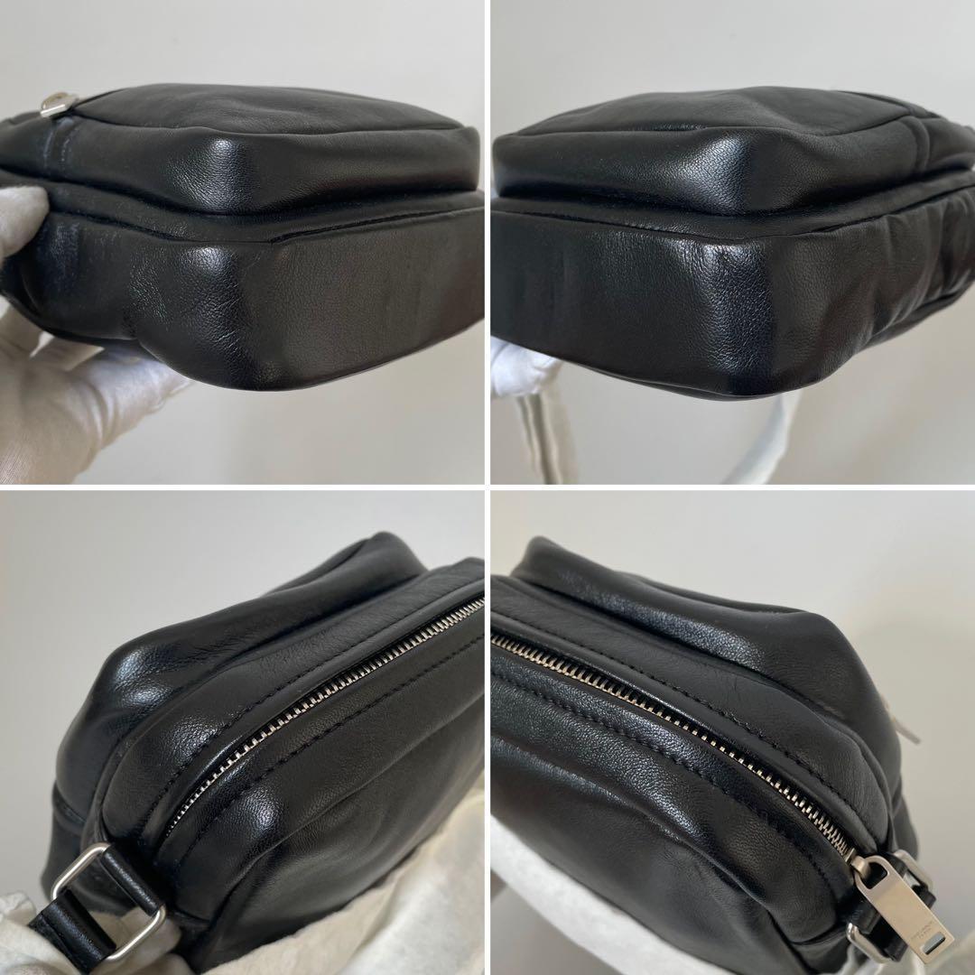 【未使用】サンローラン シティ ショルダーバッグ レザー 黒 バッグ ワンショルダー 肩掛け 斜め掛け レザー 本革 ラムスキン ブラック_画像4