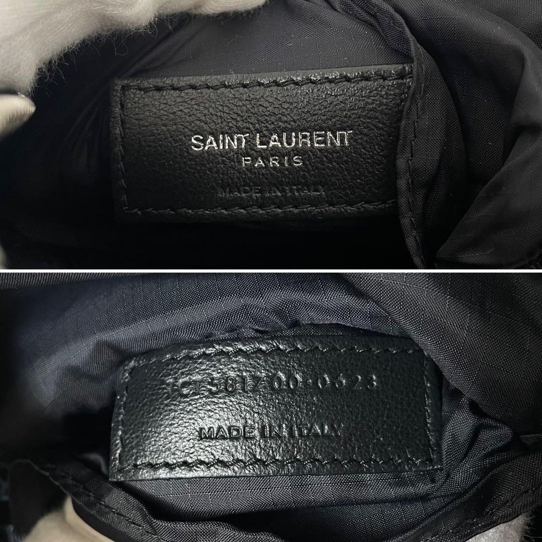 【未使用】サンローラン シティ ショルダーバッグ レザー 黒 バッグ ワンショルダー 肩掛け 斜め掛け レザー 本革 ラムスキン ブラック_画像5