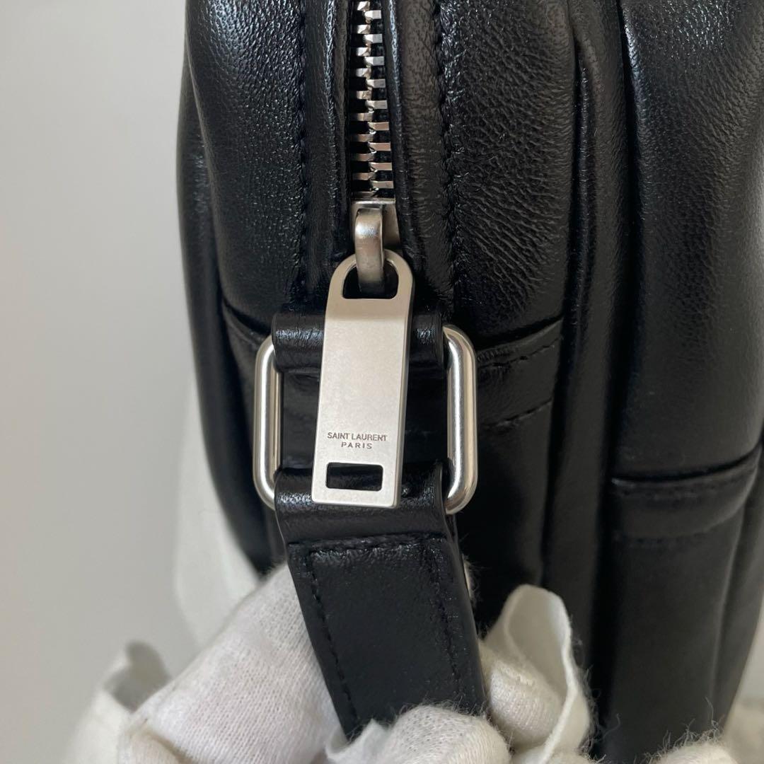 【未使用】サンローラン シティ ショルダーバッグ レザー 黒 バッグ ワンショルダー 肩掛け 斜め掛け レザー 本革 ラムスキン ブラック_画像8