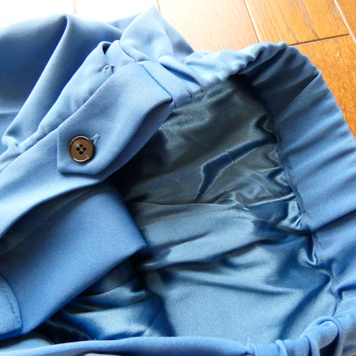 JEANASIS ジーナシス ブルー ウエストゴム 裏地付 パンツ F_画像3