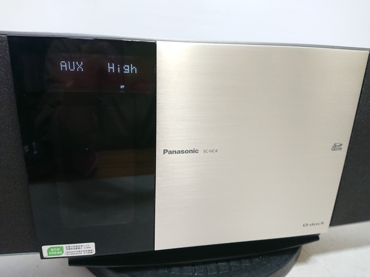 管理1042 Panasonic パナソニック コンパクトステレオシステム D-dock SC-HC4 CD/ipod/AUX 09年製 汚れあり 動作確認済み ジャンク_画像2