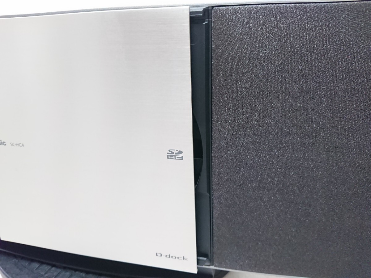管理1042 Panasonic パナソニック コンパクトステレオシステム D-dock SC-HC4 CD/ipod/AUX 09年製 汚れあり 動作確認済み ジャンク_画像3