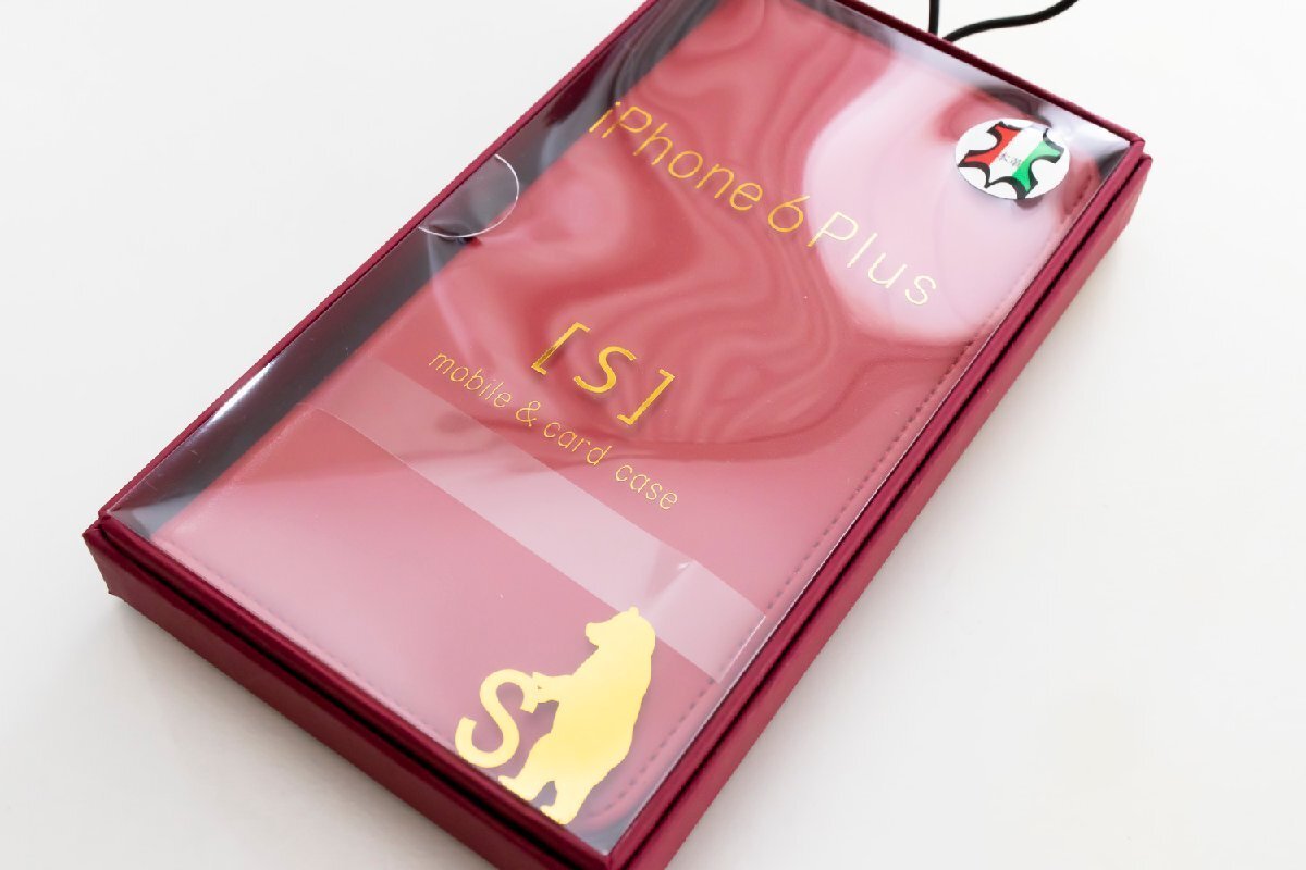  новый товар есть перевод iPhone6Plus высококлассный блокнот type Италия производство натуральная кожа кейс van tiela красный modamania