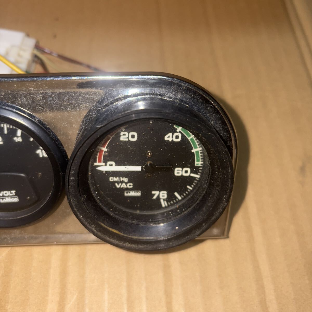 当時物　ラムコ　3連メーター　電圧計　電流計　バキューム計　52パイ_画像4
