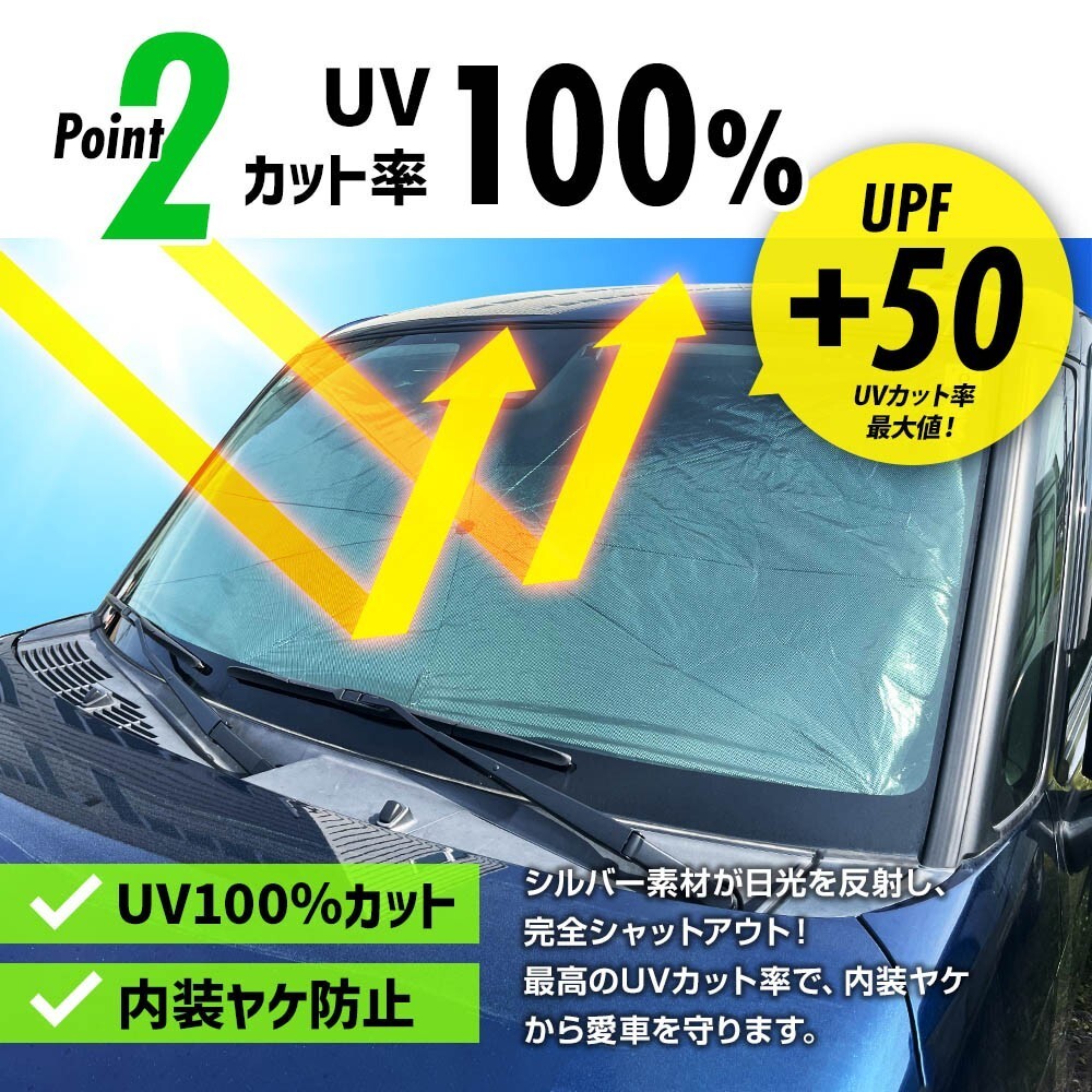 シエンタ 10系 傘型 サンシェード 車 フロントガラス 遮光 遮熱 UVカット 日よけ 日除け 折りたたみ コンパクト メッシュ 夏 暑さ対策_画像3