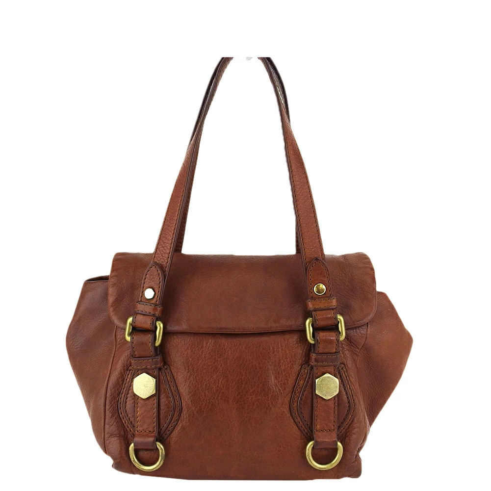 マークバイマークジェイコブス MARC BY MARC JACOBS ハンドバッグ ブラウン ゴールド レディース 中古