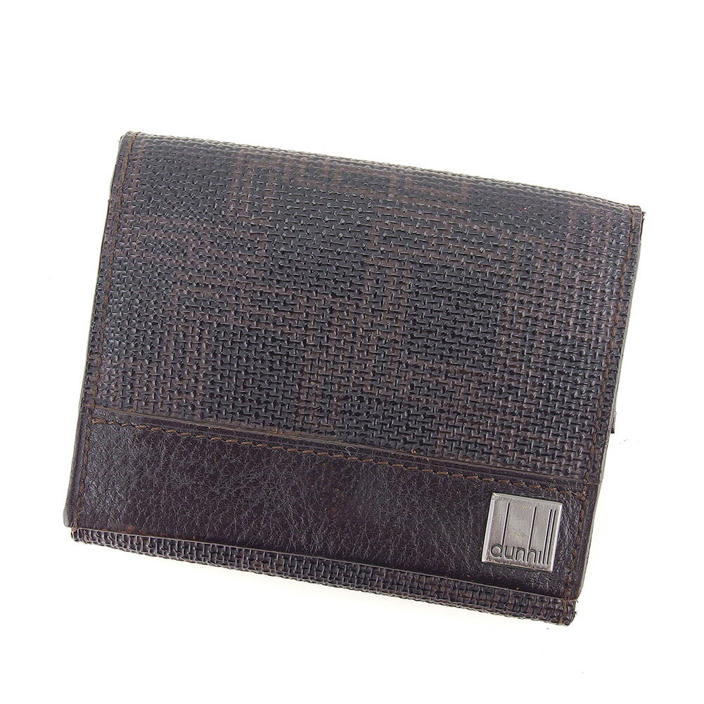 【30%OFFクーポン】ダンヒル Dunhill コインケース ディーエイト ブラック ブラウン レディース 中古_画像1