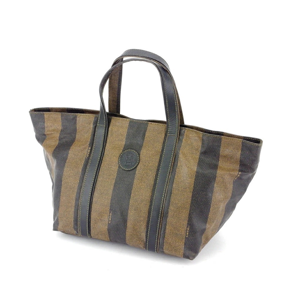 【30%OFFクーポン】フェンディ FENDI トートバッグ ペカン ベージュ ブラック レディース 中古_画像1