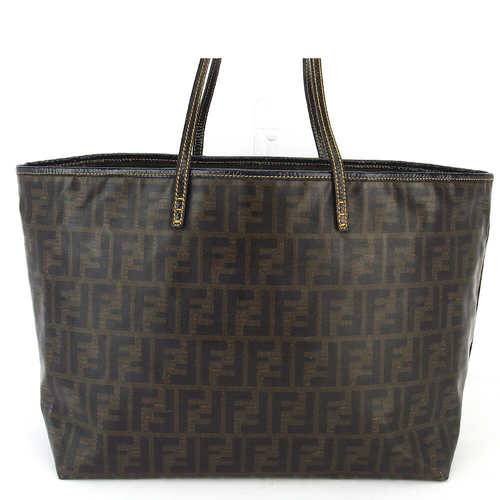 【30%OFFクーポン】フェンディ FENDI トートバッグ ズッカ ブラック ベージュ レディース 中古_画像1