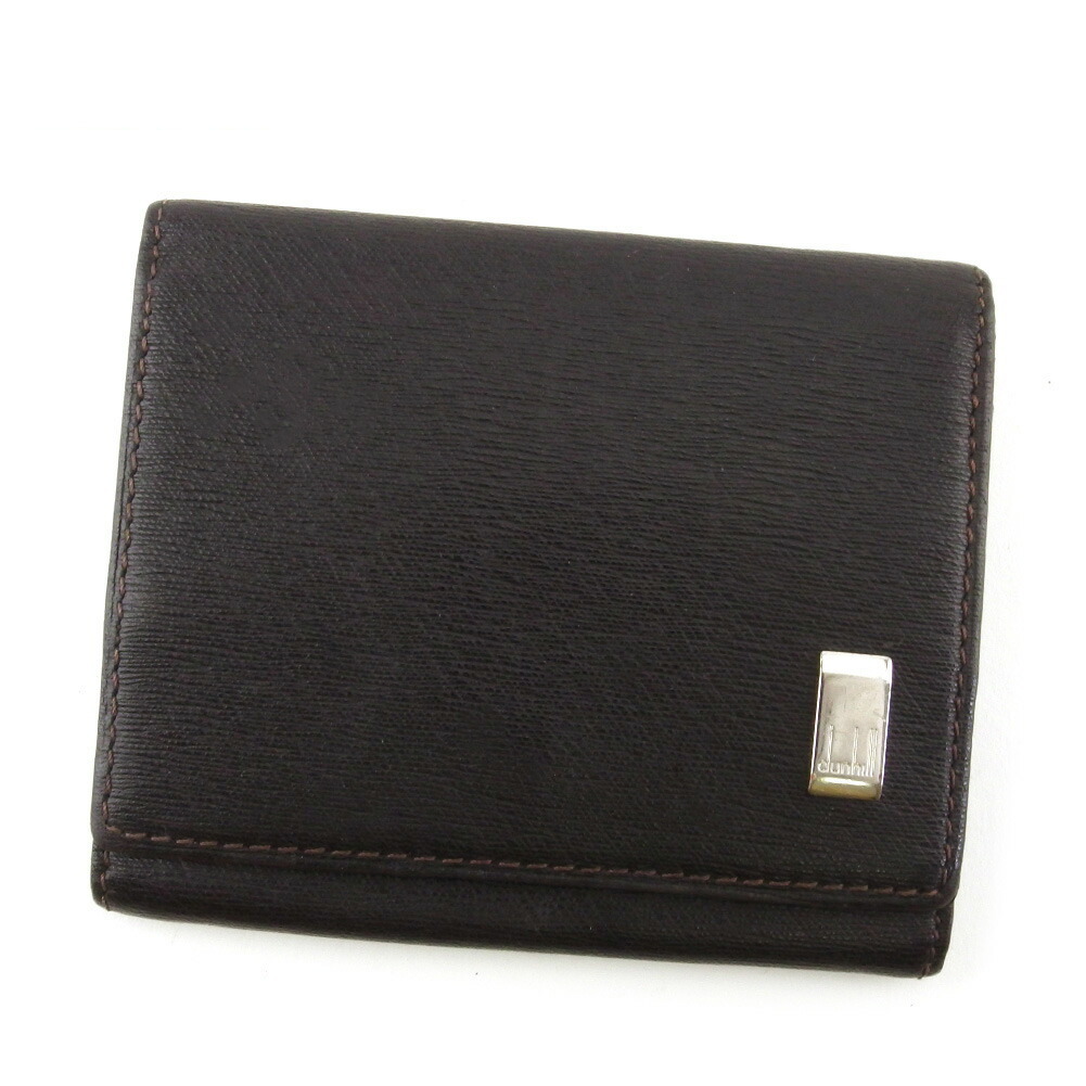 ダンヒル Dunhill コインケース サイドカー ブラウン シルバー レディース 中古_画像1