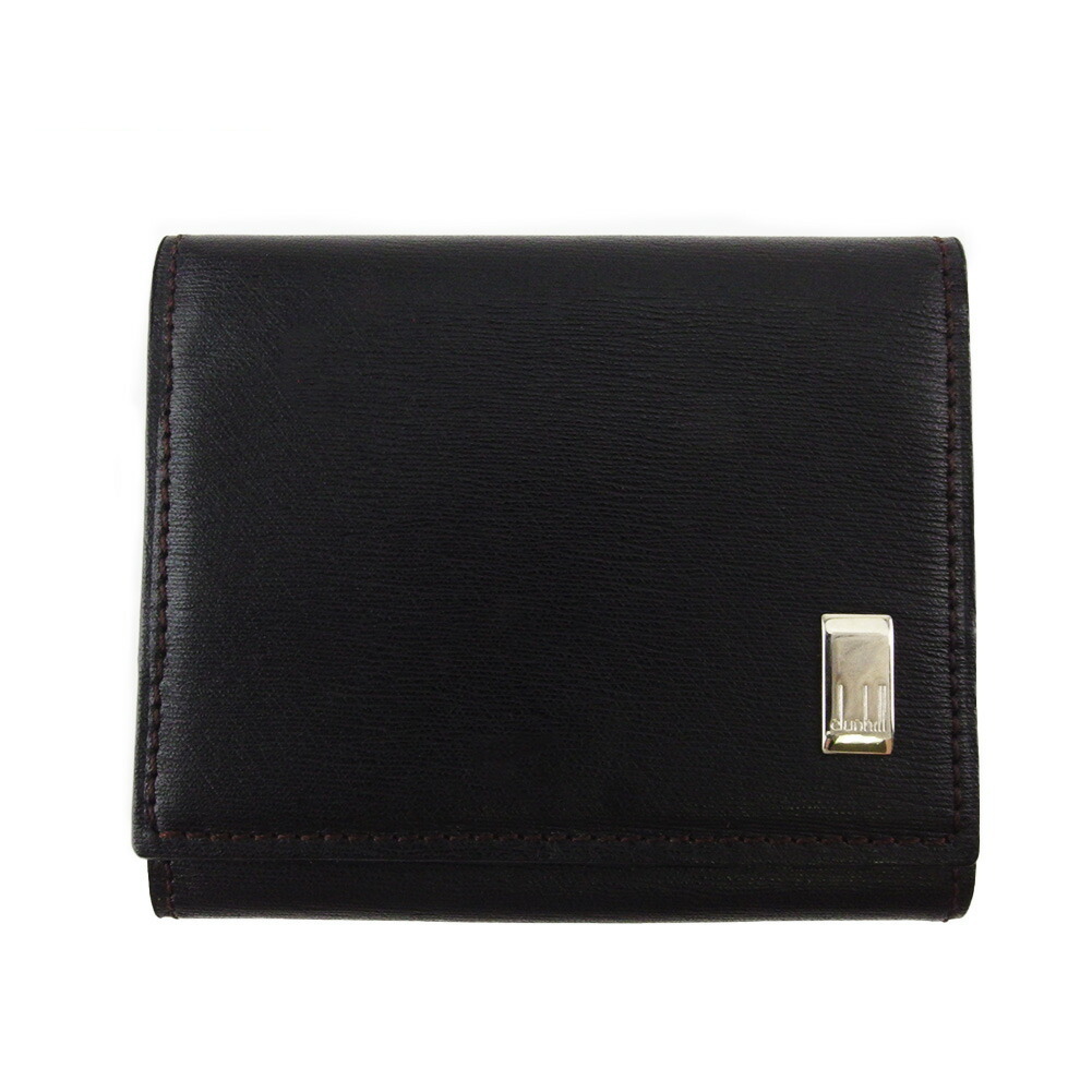ダンヒル Dunhill コインケース サイドカー ロゴプレート ブラウン シルバー レディース 中古_画像1