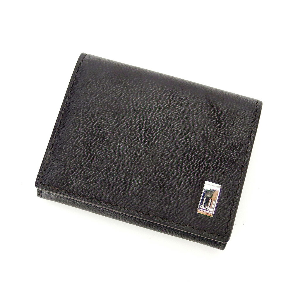 【30%OFFクーポン】ダンヒル Dunhill コインケース サイドカー ブラウン シルバー レディース 中古_画像1