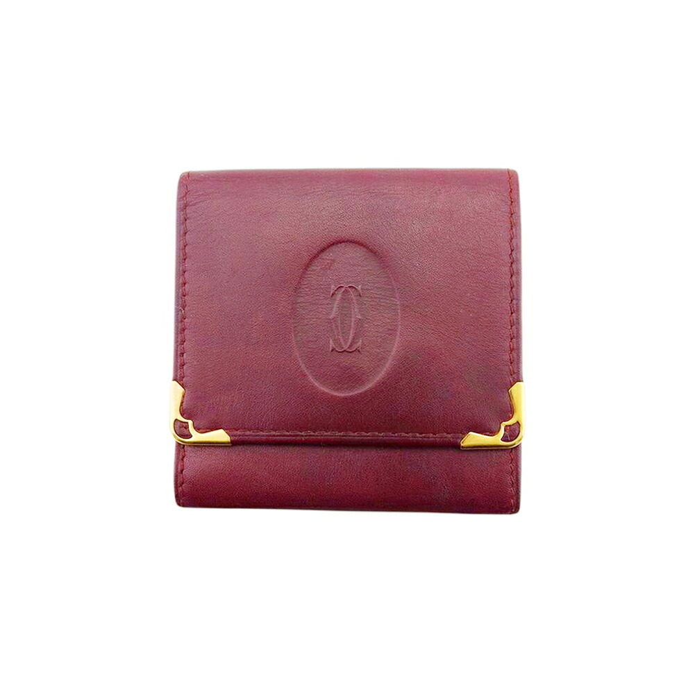 【30%OFFクーポン】カルティエ CARTIER コインケース マストライン ボルドー ゴールド レディース 中古_画像1