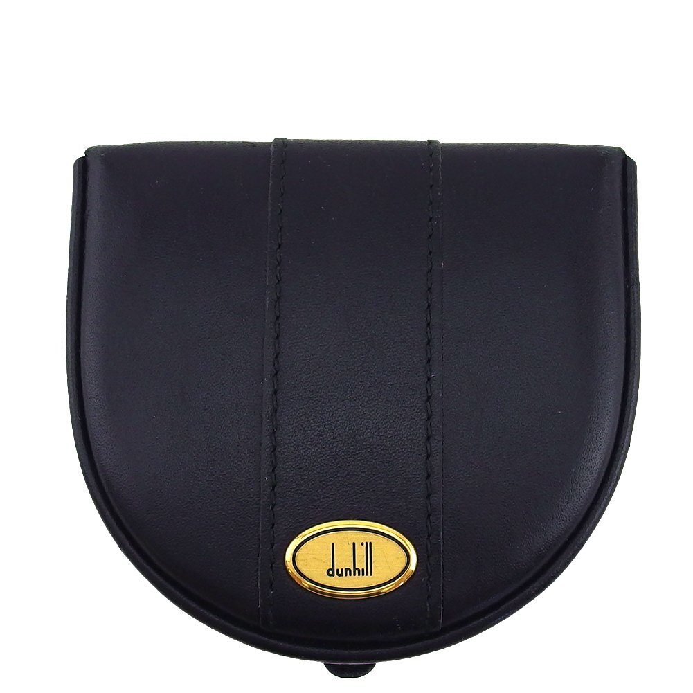 【30%OFFクーポン】ダンヒル Dunhill コインケース オックスフォード 馬蹄型 ロゴプレート ブラック レディース 中古_画像1