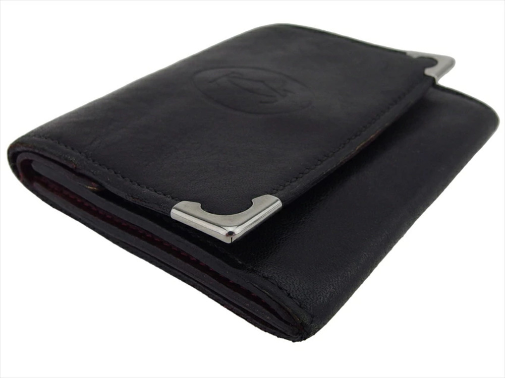 【30%OFFクーポン】カルティエ CARTIER コインケース カボション ブラック シルバー レディース 中古_画像3