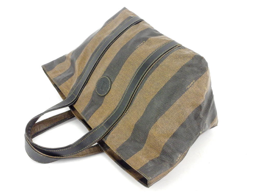 【30%OFFクーポン】フェンディ FENDI トートバッグ ペカン ベージュ ブラック レディース 中古_画像2