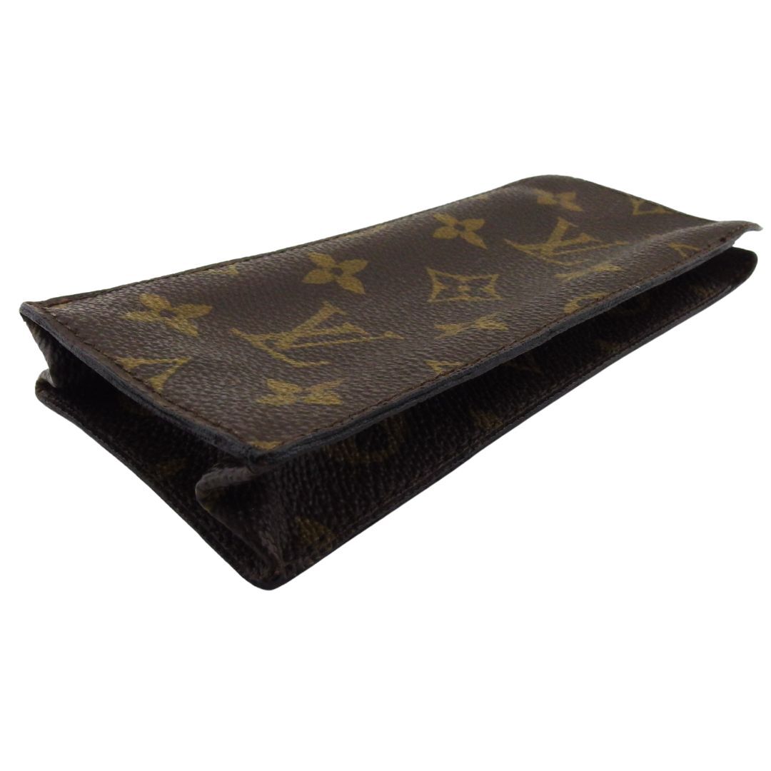 Louis * Vuitton LOUIS VUITTON очки кейс монограмма снят с производства Vintage Brown бежевый женский б/у