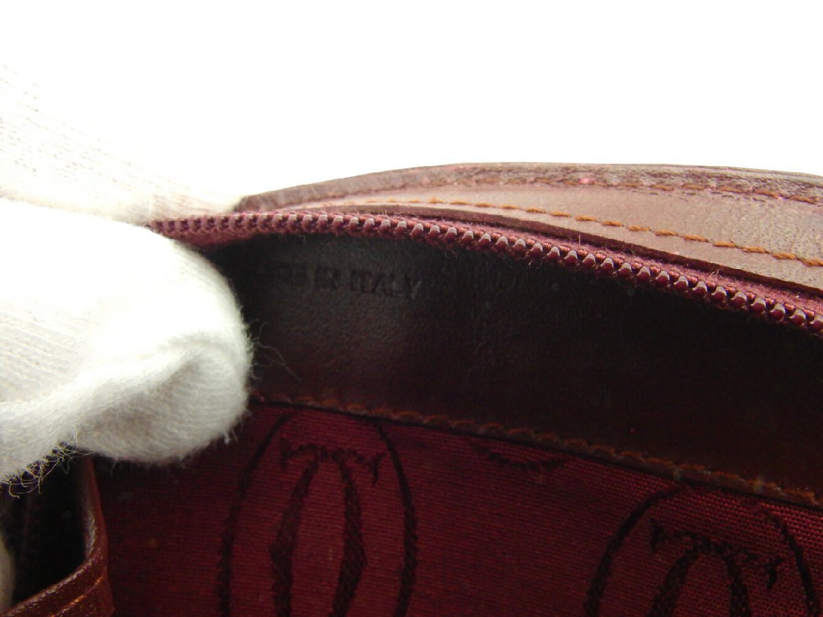 カルティエ CARTIER コインケース マストライン ボルドー ゴールド レディース 中古_画像10
