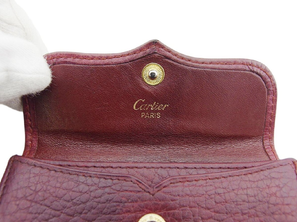 カルティエ CARTIER コインケース マストライン ボルドー レディース 中古_画像5