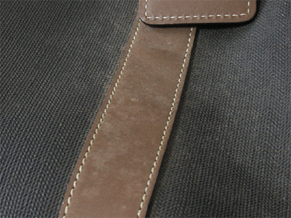 ダンヒル Dunhill ボストンバッグ ヘリンボーン グレー 灰色 ブラウン ゴールド レディース 中古