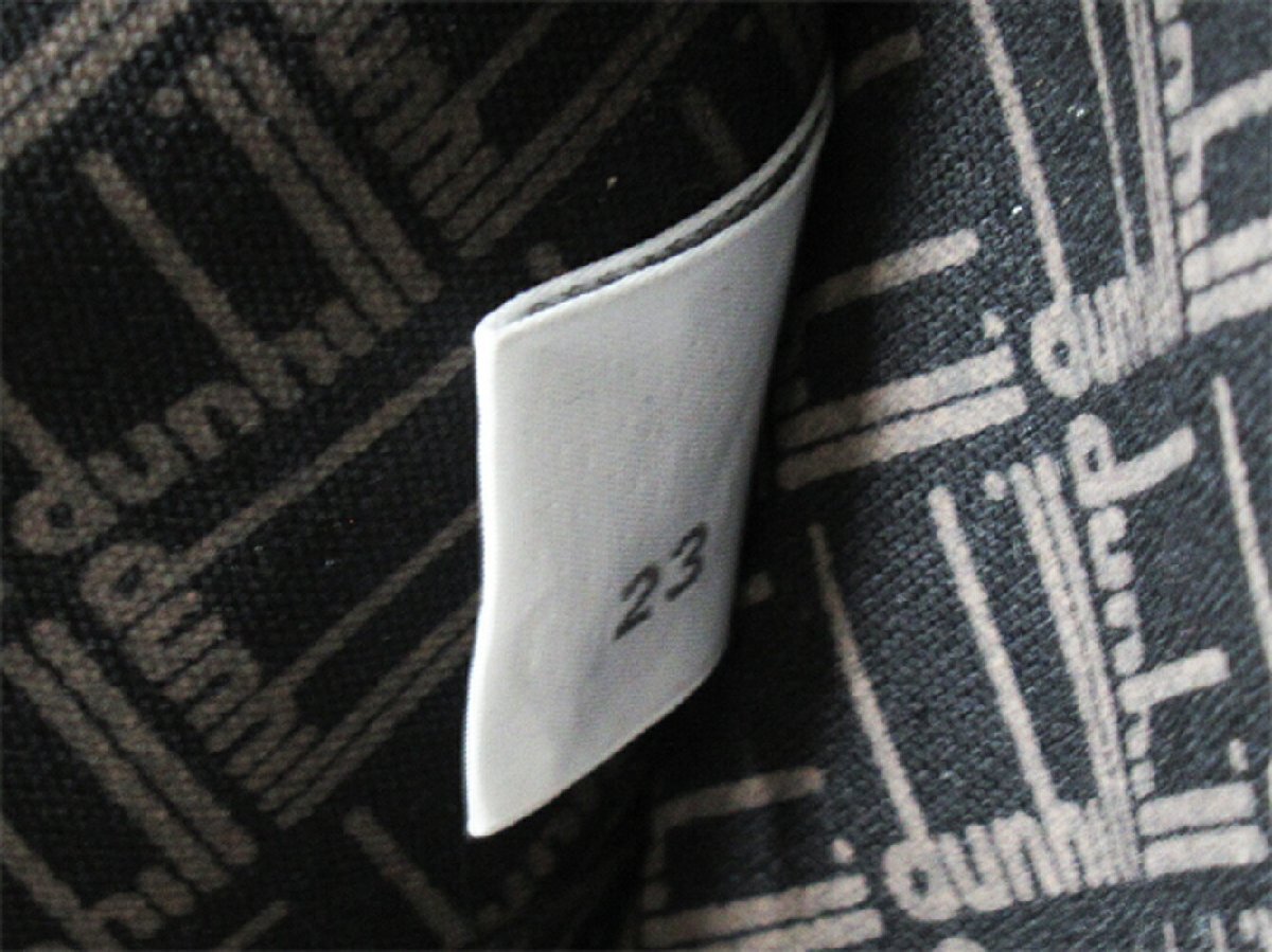 ダンヒル Dunhill ボストンバッグ ヘリンボーン グレー 灰色 ブラウン ゴールド レディース 中古
