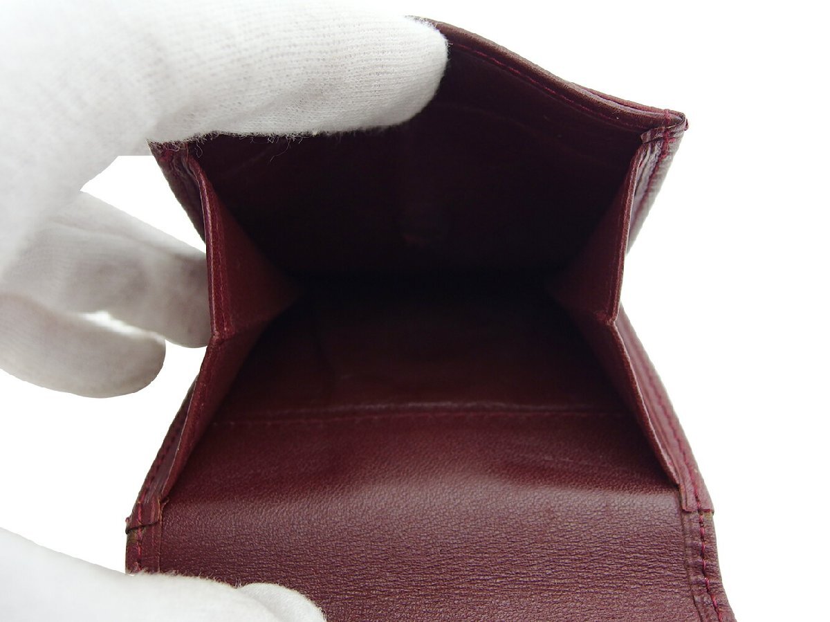 カルティエ CARTIER コインケース マストライン ボルドー ゴールド レディース 中古_画像5