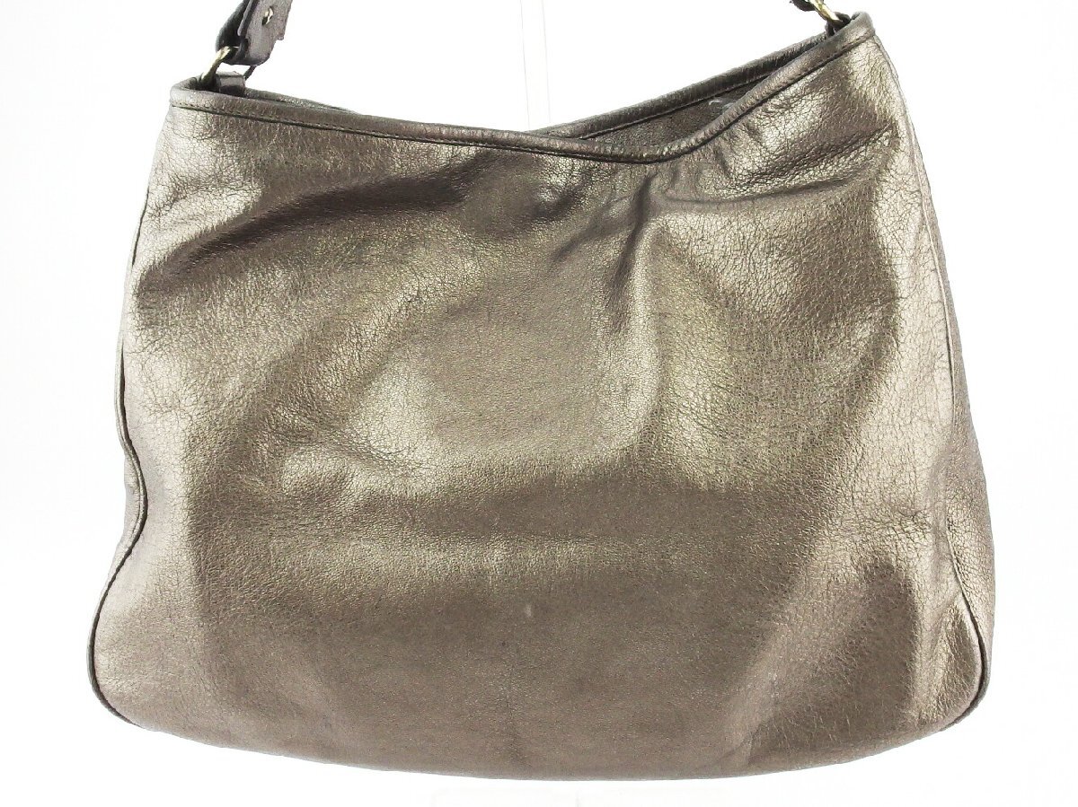 サルヴァトーレフェラガモ Salvatore Ferragamo ハンドバッグ ロゴ シルバー ブラウン ゴールド レディース 中古