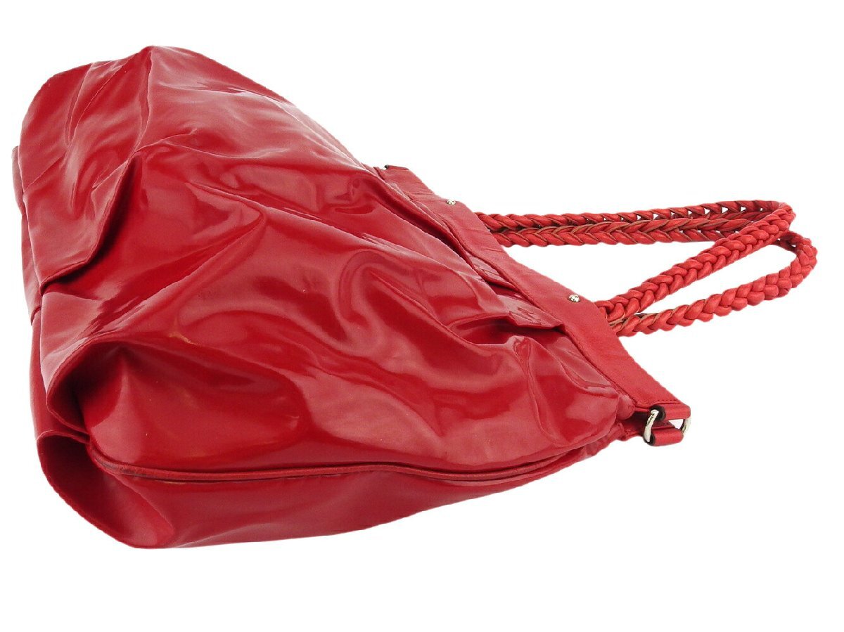 サルヴァトーレフェラガモ Salvatore Ferragamo トートバッグ ロゴ レッド シルバー レディース 中古