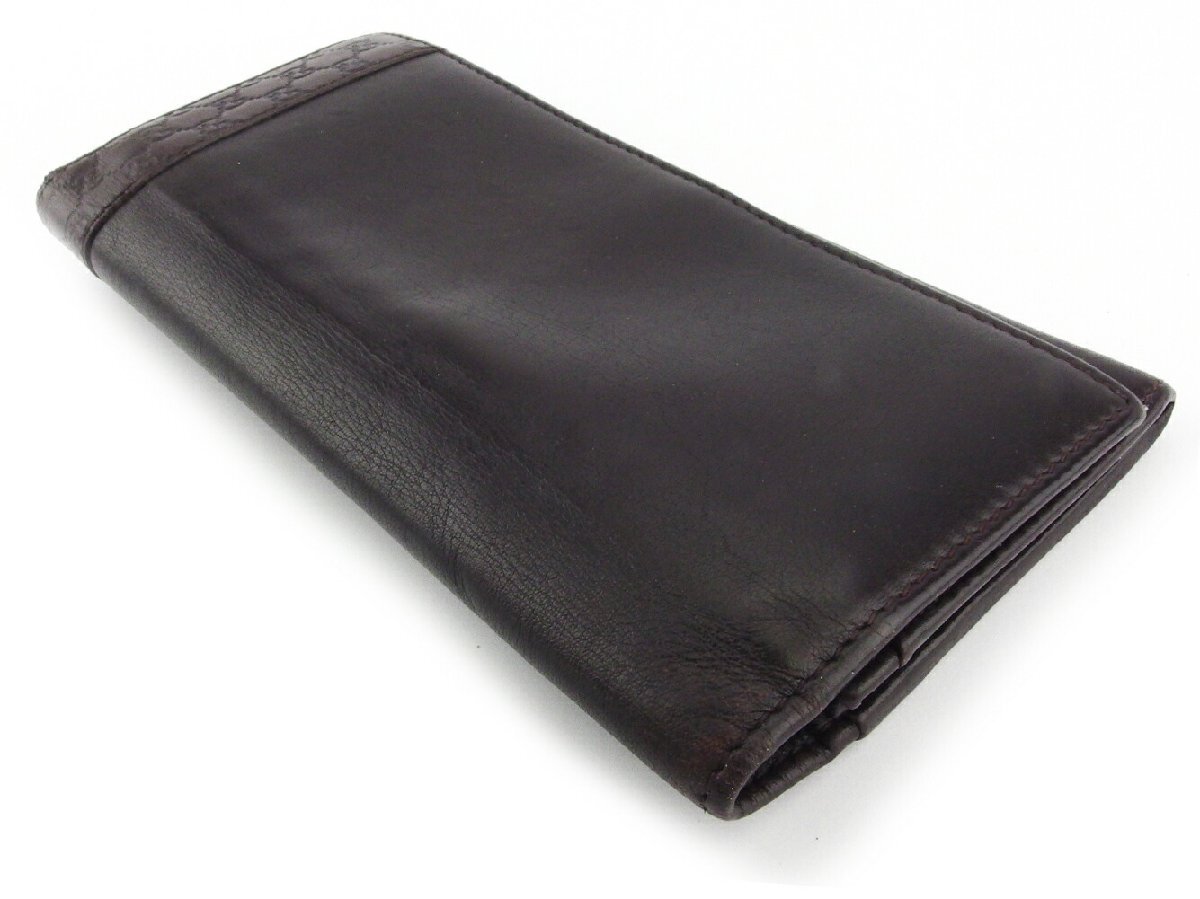 グッチ GUCCI 長財(cái)布 マイクログッチシマ ブラウン レディース 中古
