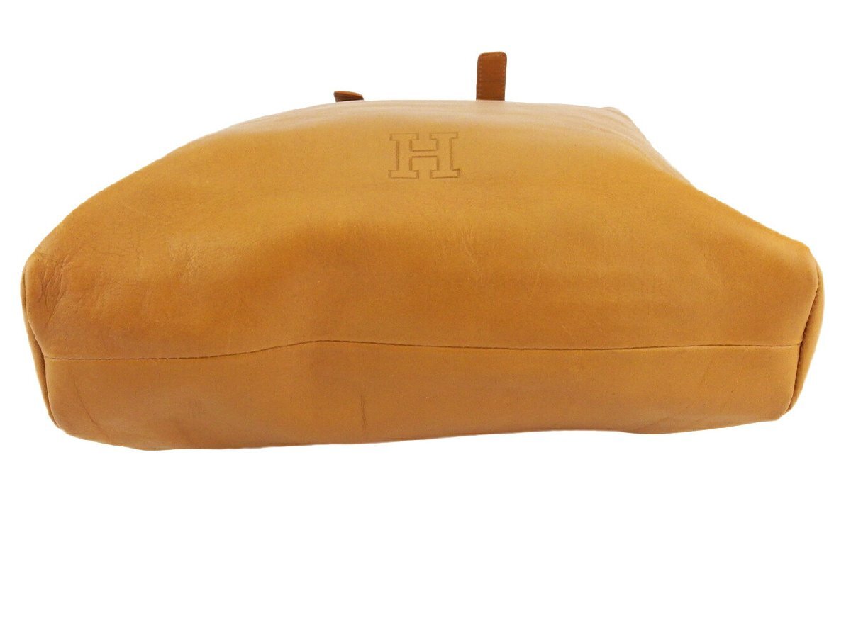 ヒロフ HIROFU トートバッグ Hマーク ライトブラウン シルバー レディース 中古