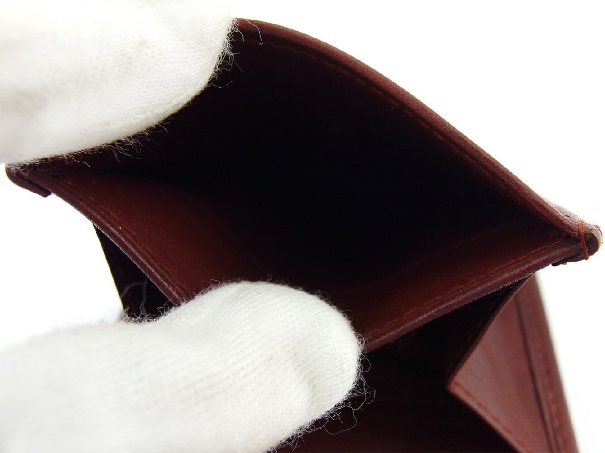 カルティエ CARTIER コインケース マストライン ボルドー ゴールド レディース 中古_画像6