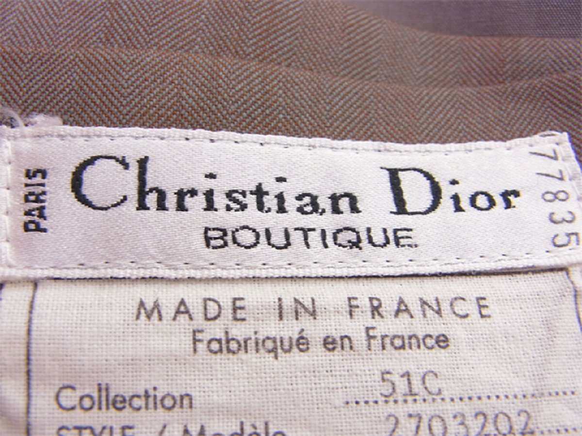 ディオール Dior スカート シャドウストライプ ?38サイズ ベージュ グリーン オレンジ系 レディース 中古