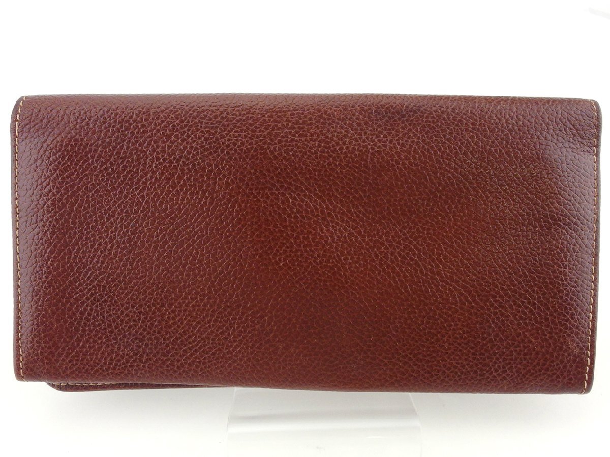 ダンヒル Dunhill 長財布 ロゴプレート ブラウン ゴールド レディース 中古