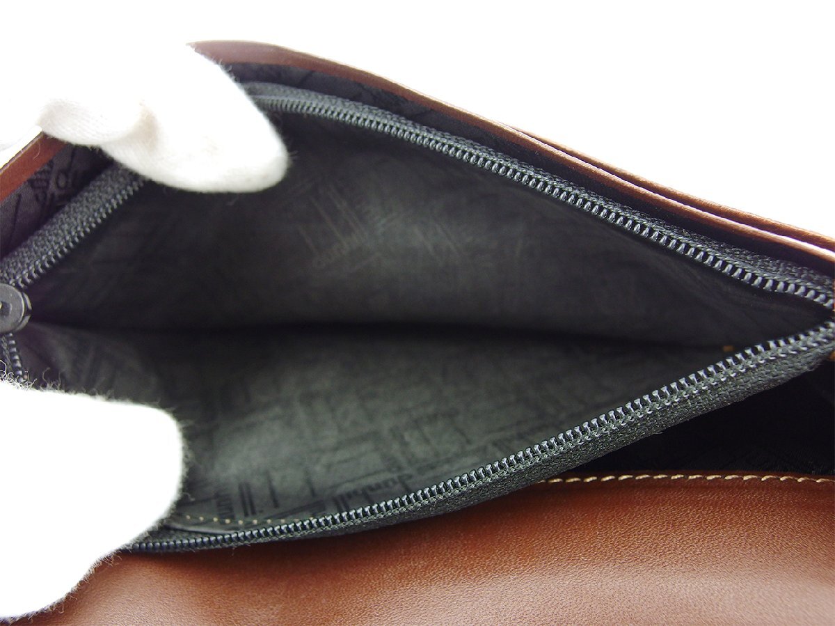 ダンヒル Dunhill 長財布 ロゴプレート ブラウン ゴールド レディース 中古