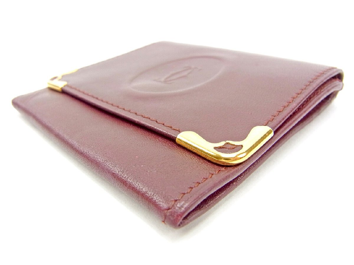 カルティエ CARTIER コインケース マストライン ボルドー レディース 中古_画像2