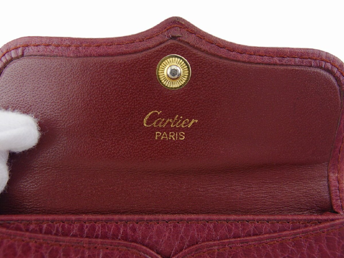 【30%OFFクーポン】カルティエ CARTIER コインケース マストライン ボルドー レディース 中古_画像7