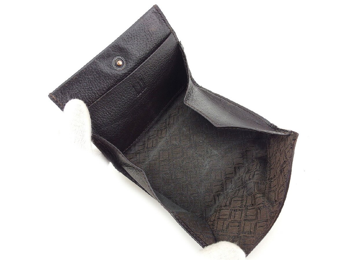 【30%OFFクーポン】ダンヒル Dunhill コインケース ディーエイト ブラック ブラウン レディース 中古_画像5