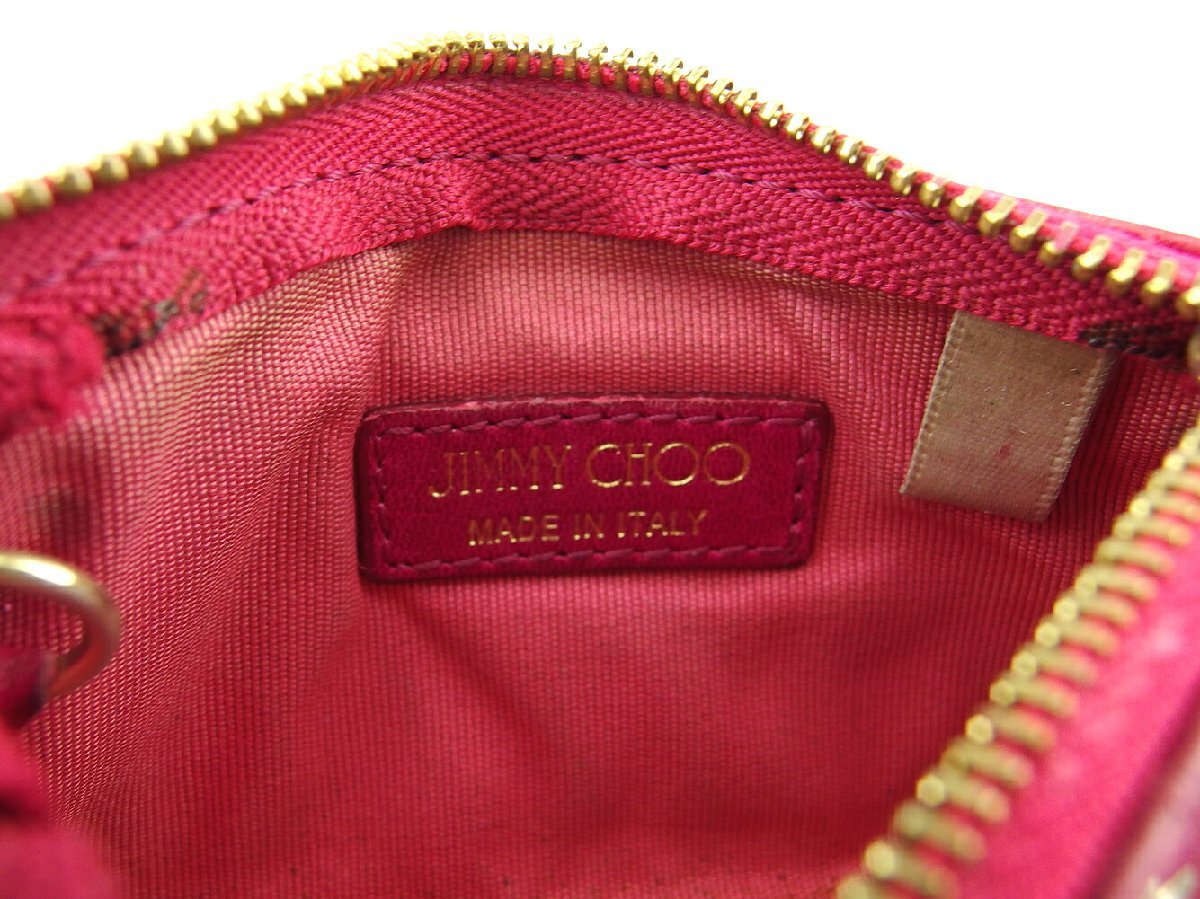 【30%OFFクーポン】ジミーチュウ JIMMY CHOO コインケース スタースタッズ ピンク シルバー ゴールド レディース 中古_画像5