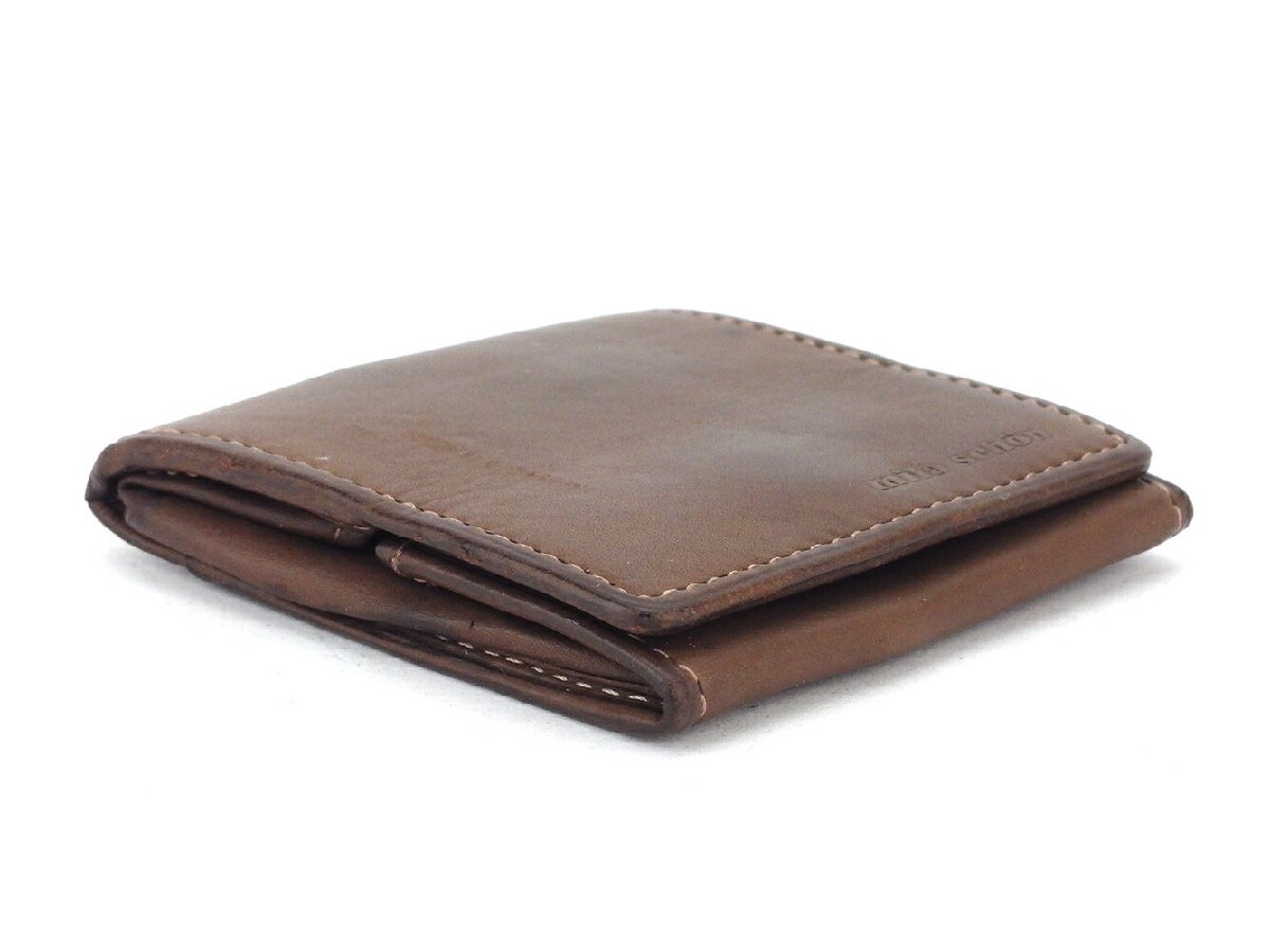 【30%OFFクーポン】ミラショーン mila schon コインケース ロゴ スクエアフォルム ブラウン レディース 中古_画像4