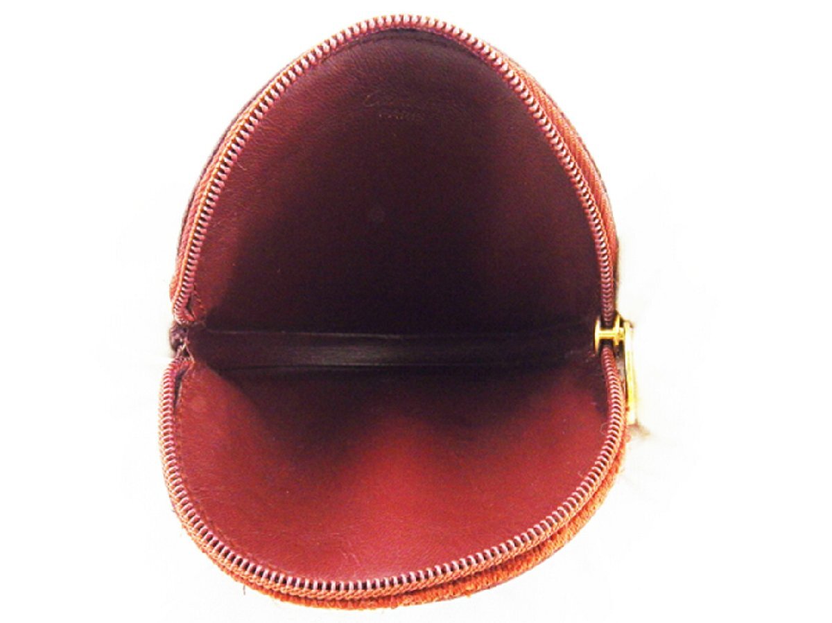 【30%OFFクーポン】カルティエ CARTIER コインケース マストライン ラウンドフォルム ボルドー ゴールド レディース 中古_画像4