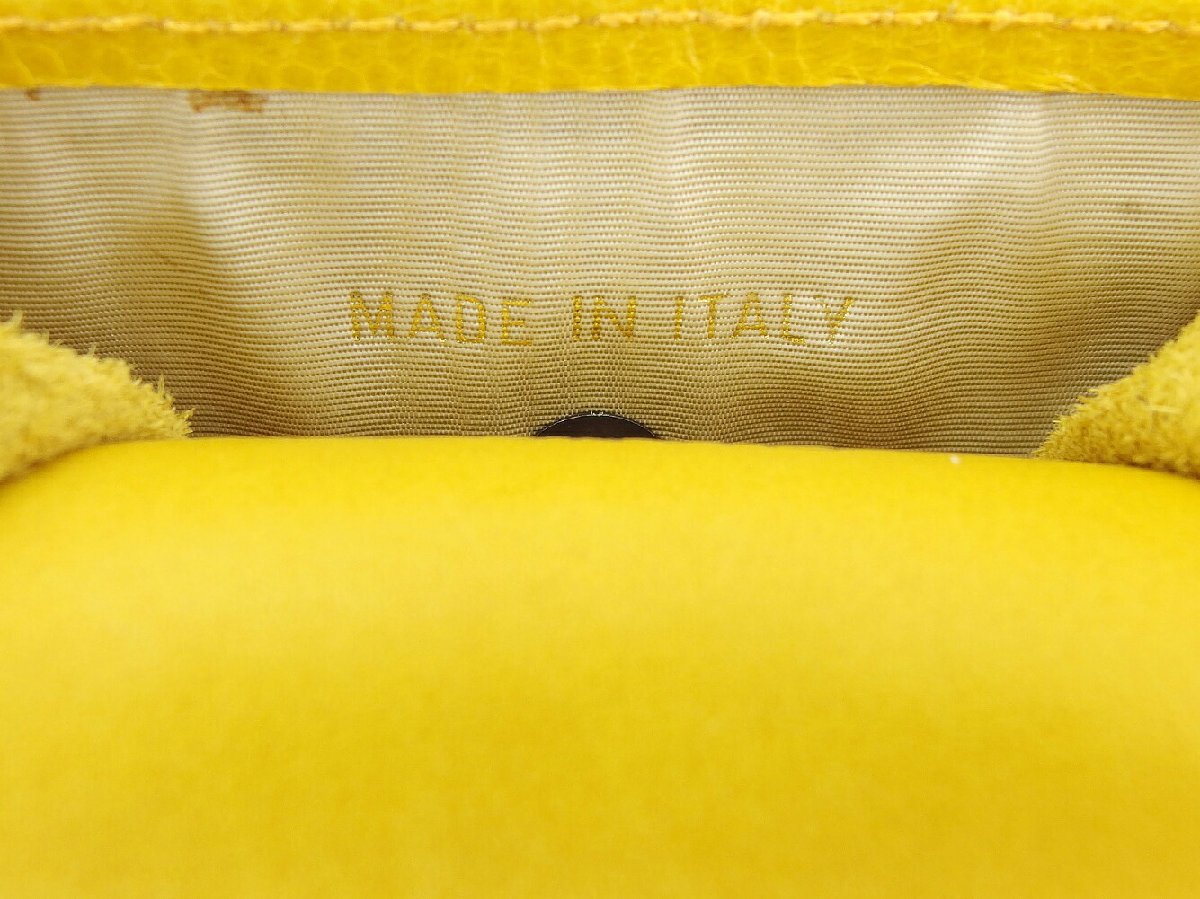 【30%OFFクーポン】シャネル CHANEL ペンケース キャビアスキン×ココマーク イエロー レディース 中古_画像7