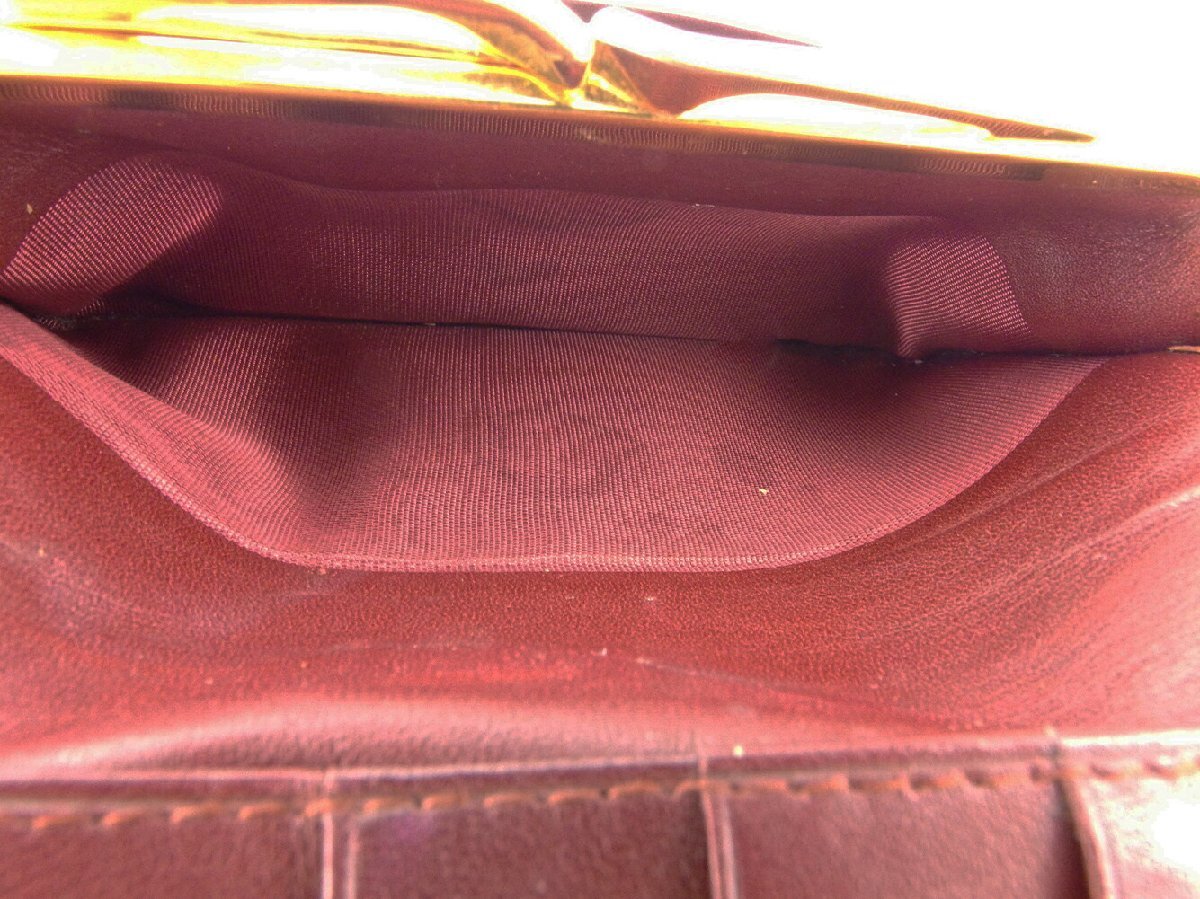 【30%OFFクーポン】カルティエ CARTIER 三つ折り財布 マストライン ボルドー ゴールド レディース 中古_画像8