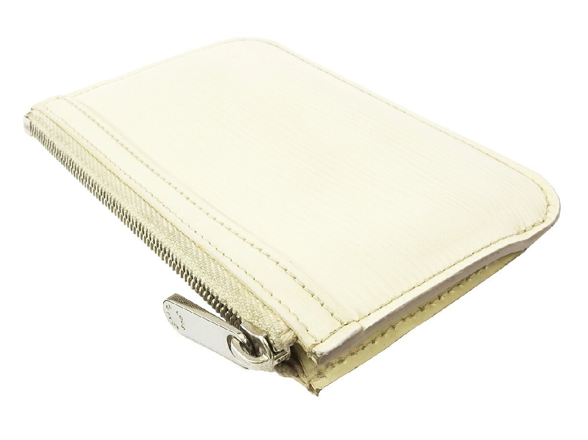 【30%OFFクーポン】ルイ・ヴィトン LOUIS VUITTON コインケース エピ ポシェットクレNM ホワイト シルバー レディース 中古_画像2