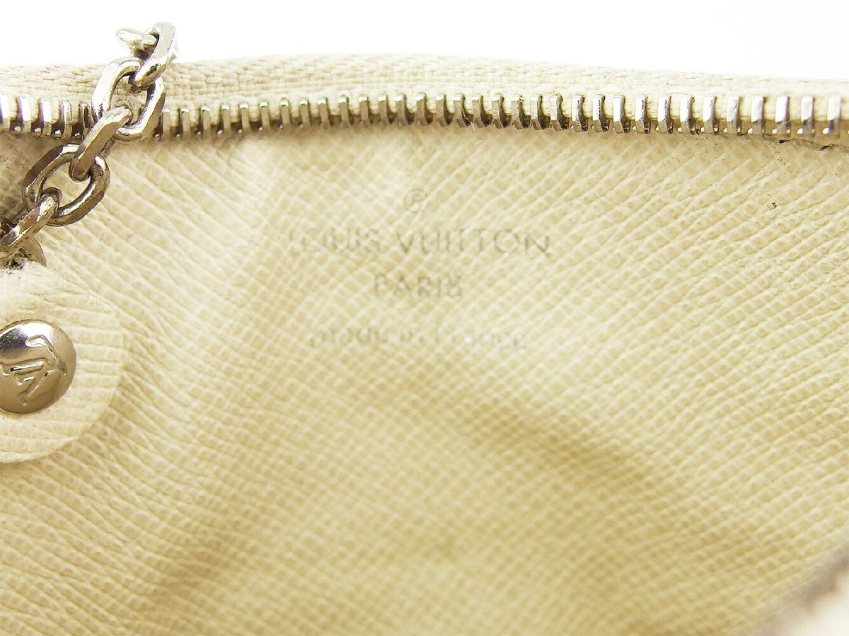 【30%OFFクーポン】ルイ・ヴィトン LOUIS VUITTON コインケース エピ ポシェットクレNM ホワイト シルバー レディース 中古_画像5