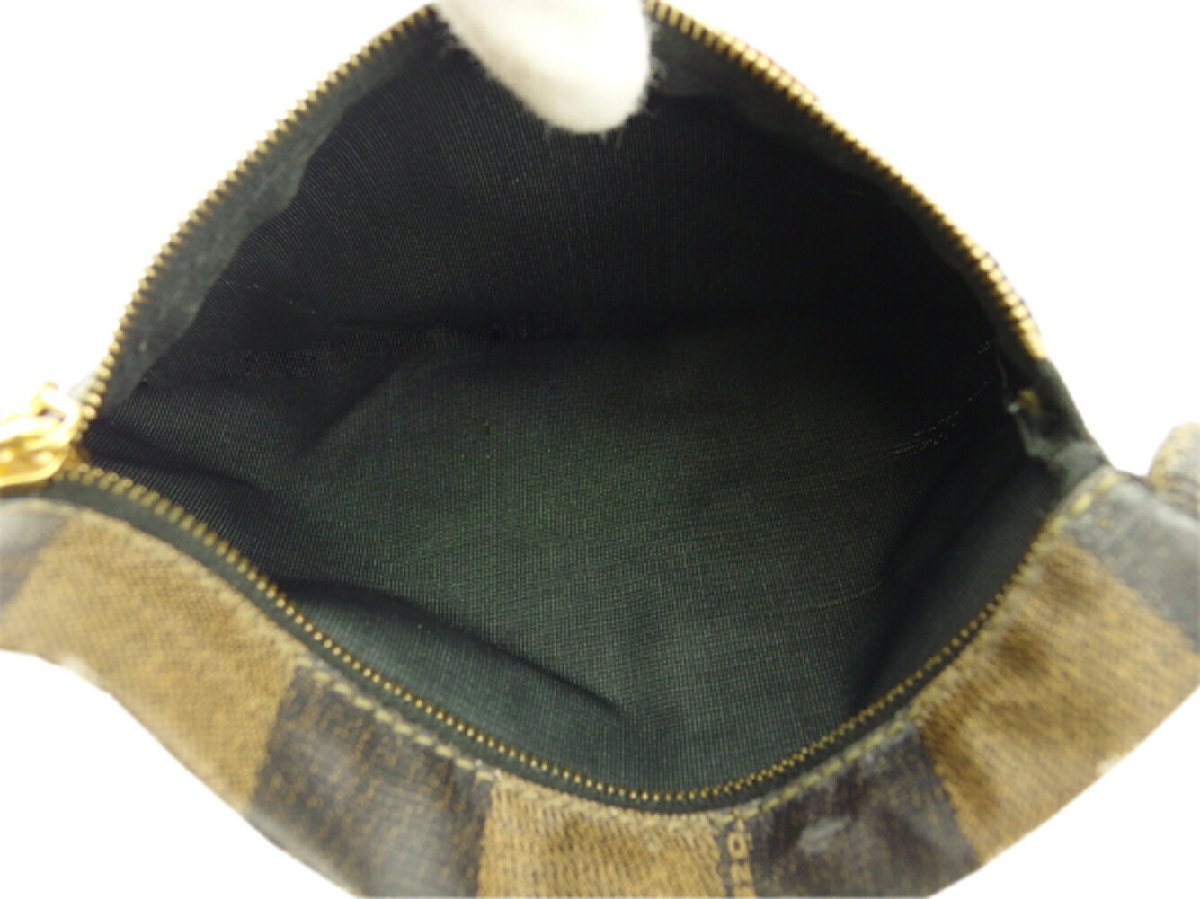 【30%OFFクーポン】フェンディ FENDI トートバッグ ブロックチェック ベージュ ブラック ブラウン レディース 中古_画像7