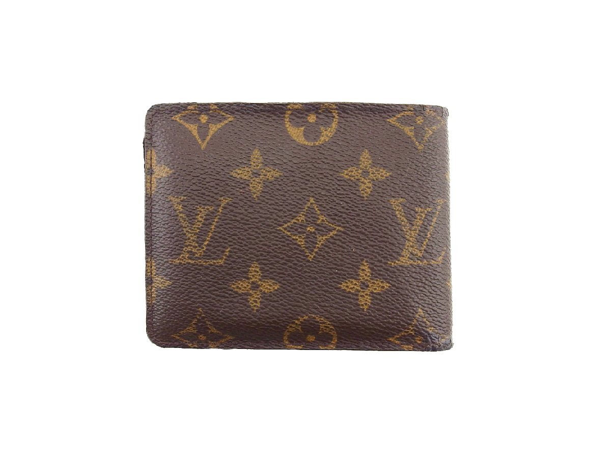 【30%OFFクーポン】ルイ・ヴィトン LOUIS VUITTON 札入れ モノグラム ポルトフォイユミュルティプル ブラウン ベージュ レディース 中古_画像2
